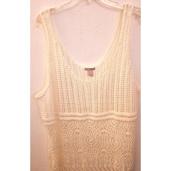 H&M Cream Mixed Pattern Crochet Tank Dress Size 3X NWOT - Picture 2 of 7